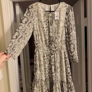J.Crew snakeskin smocked dress
